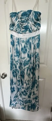 Max and Cleo Turquesa/Blanco Baile de graduación Vestido 4 Foto 1 de 3