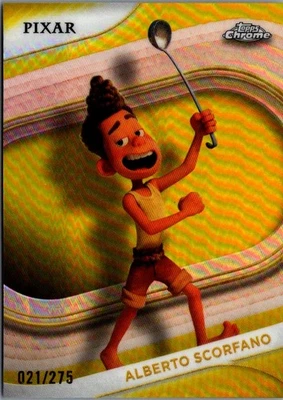 2025 Topps Chrome Disney Yellow Alberto Scorfano 021/275 #182 - Image 1 of 2