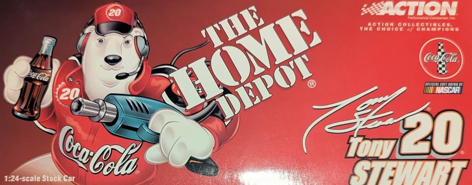 Coche de colección NASCAR Tony Stewart #20 Home Depot/Coca-Cola Polar Bear Foto 1 de 4