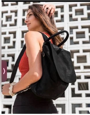 We The Free People Paris Convertible Black Leather Backpack - Image 1 of 4