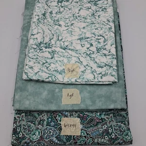 3.25 Yards of Quilt Cotton Fabric Remnants Peter Pan Moda Turquoise - Picture 1 of 7