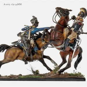 1/32 54mm Resin Model Kit Fighting Cavalry Horseman A-1023 Unpainted - Picture 1 of 6
