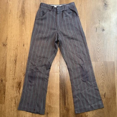 Vintage Bell Bottom Pants Striped 60s 70s Disco Hippie Mod Boys Kids Youth 25 27 - Image 1 of 4