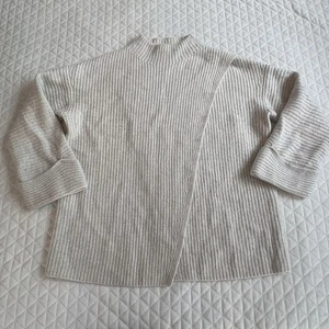 Suéter Pullover Para Mujer Athleta Talla Grande Gris Crema Lana Merino Cachemira - Imagen 1 de 15