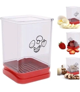 Obstschneider Tasse, Schnellschneider für Erdbeere Banane Traube Ei, Edelstahl - Bild 1 von 7