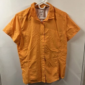 Mountain Hard Wear Shirt Women 10 Orange Button Up Hiking Outdoors Performance - Picture 1 of 6