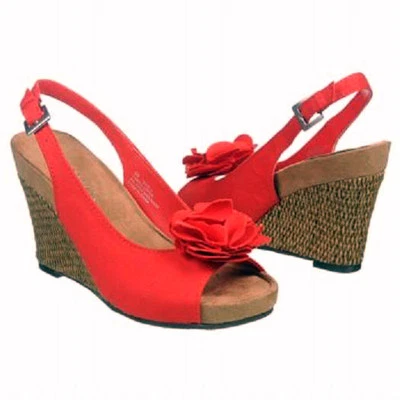 Sandalias de cuña Aerosoles Dulce Peluche Lirio ROJO 10 Med NUEVAS Foto 1 de 3