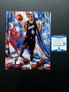 Anfernee Hardaway autografiada firmada EE. UU. Baloncesto 8x10 foto Beckett BAS certificado de autenticidad - Imagen 1 de 1
