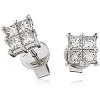 0.60ct F VS Diamond Earrings Princess Cut in 18ct White Gold - Image 1 of 1
