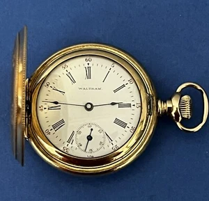Antike Taschenuhr Waltham Modell 1891 0er 7J Gold von 1901 Service schön! - Bild 1 von 16