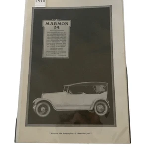 Vintage 1918 Marmon 34 Stabilized Design Ad Advertisement - Picture 1 of 4