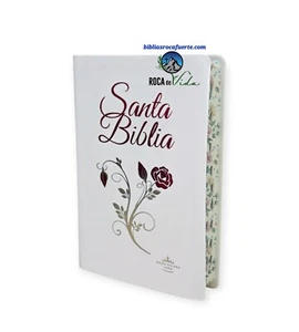 Biblia para Mujer Reina Valera 1960 Letra Grande blanco floral con indice - Picture 1 of 7