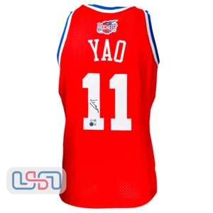 Yao Ming Signed Autographed 2003 All Star Game Red M&N Jersey USA SM BAS - Picture 1 of 6