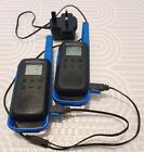 2x Motorola T62 Blue Walkie Talkie Radio + Batteries + Dual Charger + Belt Clips