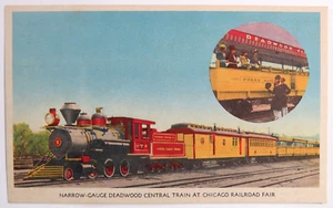 Burlington Route Deadwood Central Train Chicago Railroad Fair Vintage Postcard - Picture 1 of 2