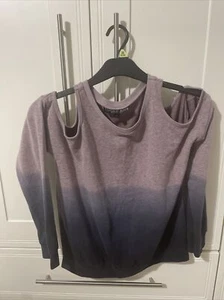 topshop petite 6 Purple ombre Gradient cold Open shoulder jumper - Picture 1 of 6