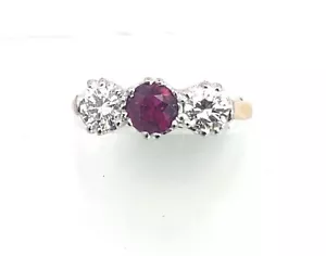 Antique Art-Deco English Lady's Fine Ruby & Diamonds 18K Cocktail Ring c. 1923 - Picture 1 of 15