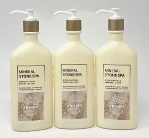3 BATH & BODY WORKS AROMATHERAPY MINERAL STONE SPA MOISTURE LOTION CREAM PUMP - Picture 1 of 5