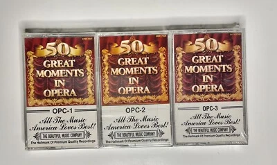 3 Cassette Tape Set: 50 Great Moments In Opera (1992) NEW Fabric Sealed - Image 1 of 3