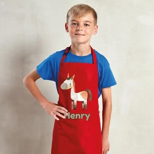 Personalised Any Name Horse Waterproof Kids Apron. Craft, Bake, Cook. Boy, Girl - Picture 1 of 11