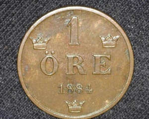 SWEDEN 1884 1 ORE KM750 EXTREMELY FINE ~H25 - Picture 1 of 2