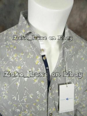 Mens Shirt STONE ROSE Collection MIA 4147 Pin-Striped Florals Button-up - Image 1 of 4