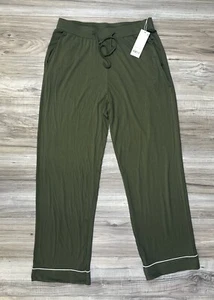 Cozy Earth Bamboo Stretch-Knit Classic Pajama Pant Olive Green Wmns Medium New - Picture 1 of 9