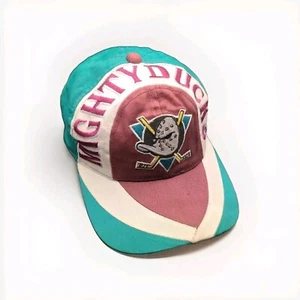 90s RARE Anaheim Mighty Ducks Vintage NHL Twins Enterprise Hat Cap OS Adult - Picture 1 of 16