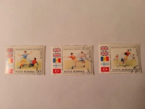 Romania 1985, Qualification Football World Cup 1986, Mexico - 3 canceled stamps - Picture 1 of 1