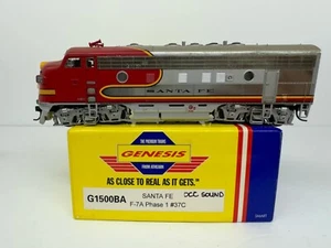 HO Athearn Genesis Phase 1 F-7A G1500BA DCC Sound Santa Fe 37C Diesel Locomoto - Picture 1 of 19