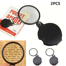 2 PCS 10X Small Magnifying Glass Pocket Magnifier Folding Magnify Glass 50mm