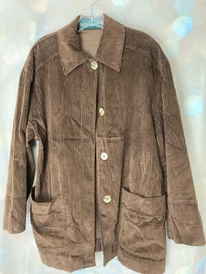 Chaqueta de pana Harvé Benard vintage con cuello marrón abotonada Foto 1 de 4