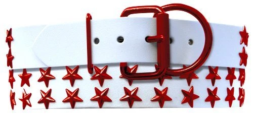 Collar de perro de cuero blanco genuino con estrellas Foto 1 de 1