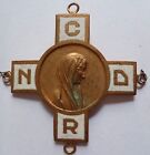 Insigne Religieux CNDR VIERGE MARIE émail ancien ORIGINAL Catholic French Badge