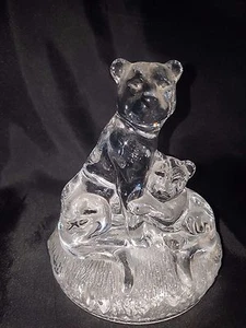 Estatuilla de cristal adorno de leona y cachorro RCR rara de colección roca de cristal real - Imagen 1 de 6