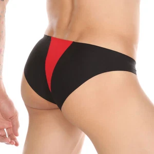 Men Ice Silk Seamless Briefs Patchwork Low-rise Underwear Bulge Pouch Underpants - Picture 1 of 20
