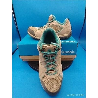 Columbia Shoes Access Point II Waterproof Size 8 Oxford Tan + Teal YL5379-212 - Image 1 of 4