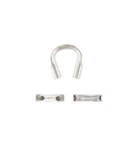 20pcs 925 Sterling Silver Wire Guardian Cable Thimbles Protectors 0.79mm Hole - Picture 1 of 2