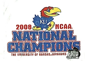 2008 KANSAS JAYHAWKS NATIONAL NCAA BASKETBALL CHAMPIONS T-SHIRT LARGE NEVER WORN - Picture 1 of 3
