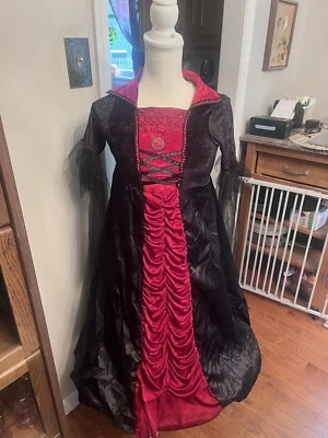Niñas Talla Mediana 7-10 Espíritu Victoriano Vampiresa Vestido Disfraz Foto 1 de 4