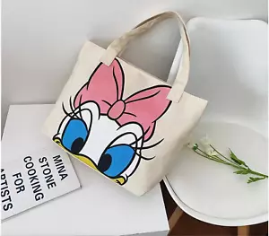 Women Daisy Duck Canvas Large Tote Shoulder Bag Girl Multipurpose Handbag - Picture 1 of 1