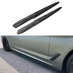 For BMW F90 M5 2017-2023 MP Style Carbon Fiber Side Skirts Panel Extension Kit - Picture 1 of 6
