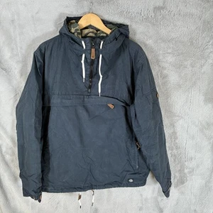 Dickies 1/4 Zip Smock Jacket Mens Medium Black Hooded - Picture 1 of 9