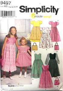 Simplicity Mädchen Teenager Größe 7-14 Schnittmuster Kleid Neu UNCUT 9497 - Bild 1 von 2