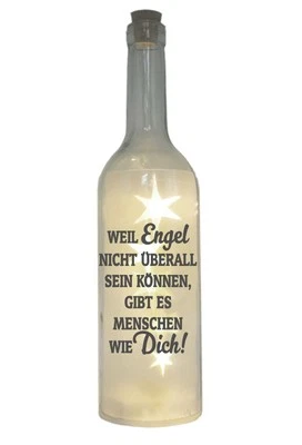 LED-Flasche mit Motiv, Weil Engel nicht überall sein können gibt es Menschen wie - Bild 1 von 4