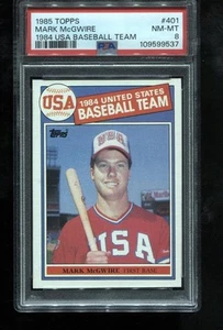 Mark McGwire Rookie 1985 Topps #401 RC Card MLB HOF Baseball Oakland A's PSA 8 - Picture 1 of 2