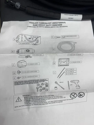NEW Mopar Trailer Camera Kit (68586112AA) Ram Heavy Duty 2500/3500 - Complete - Image 1 of 4