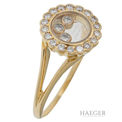 Chopard Happy Diamonds Ring Gr. 64 Gelbgold 750/ 18 Karat mit 0,60 ct Diamanten - Bild 1 von 4
