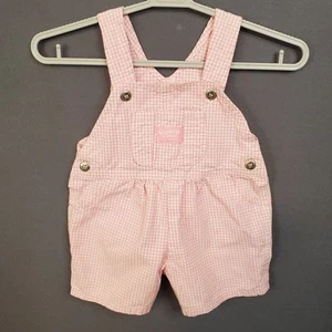 Oshkosh Bebé Niñas Talla 6-9 meses Pantalones cortos con tirantes rosa guinga - Imagen 1 de 8