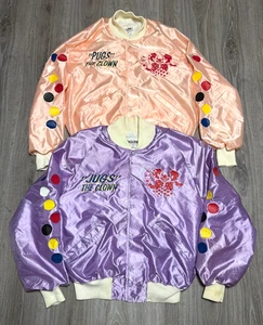 Chaquetas de satén vintage de los años 80 Pugs & Jugs The Clown Royal Doulton talla L/XL para adultos - Imagen 1 de 12